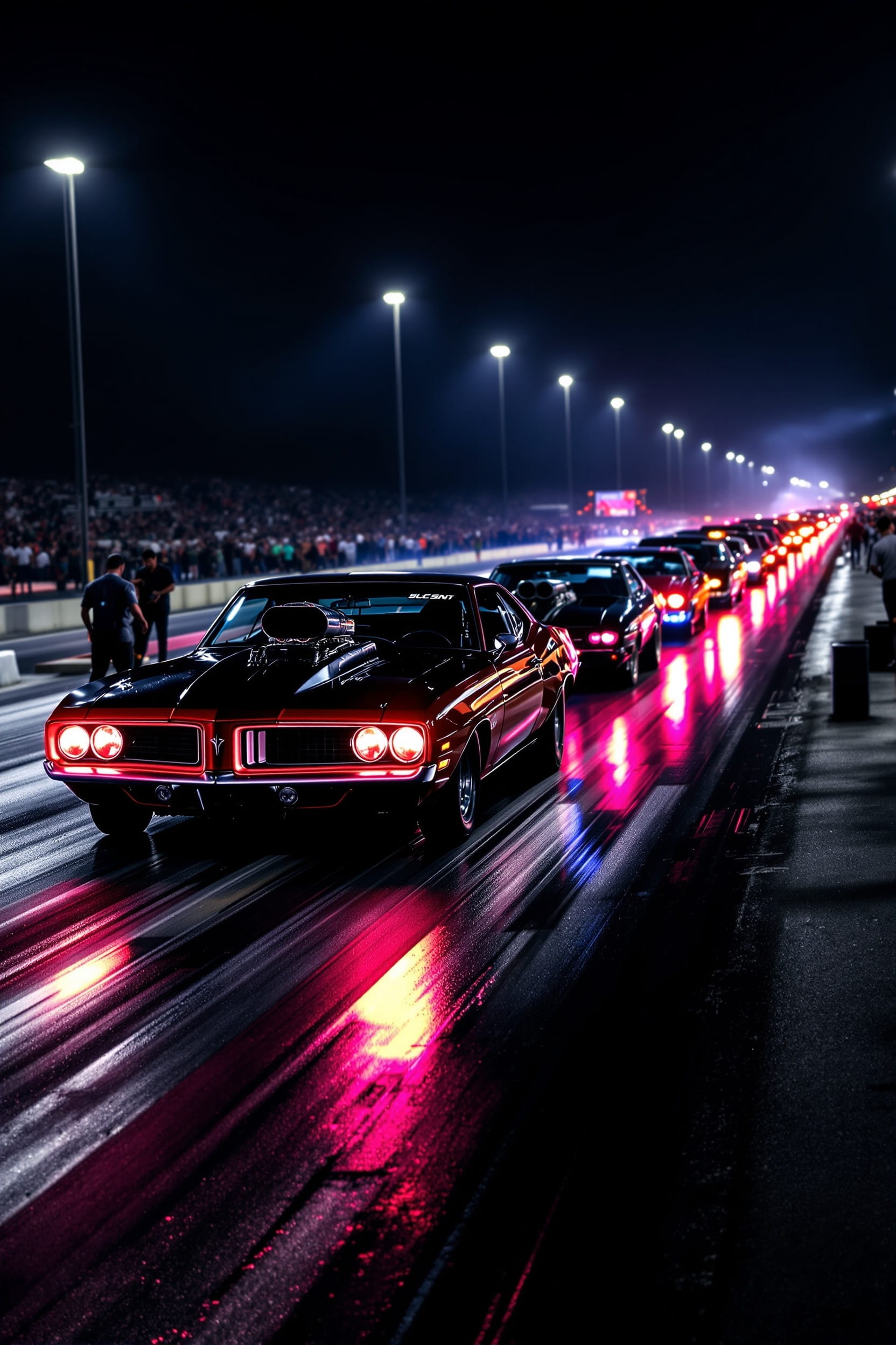 Street Car Shootout Under the Lights